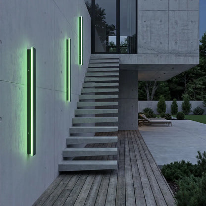 Outdoor Strip Wall Light Black Linear LED Integrated Light
