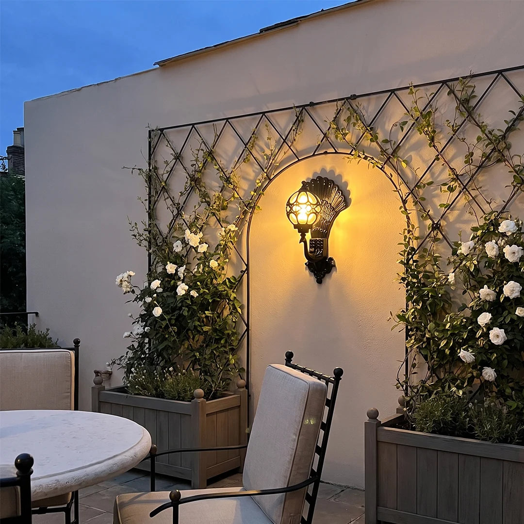Peacock Wall Light Waterproof Retro European Aluminum Wall Sconce