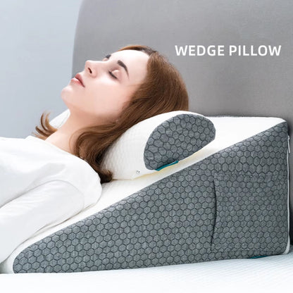 6-in-1 Bed Wedge Pillow – Adjustable Elevated Support Set for Back, Legs & Upright Sleep, Dark Grey