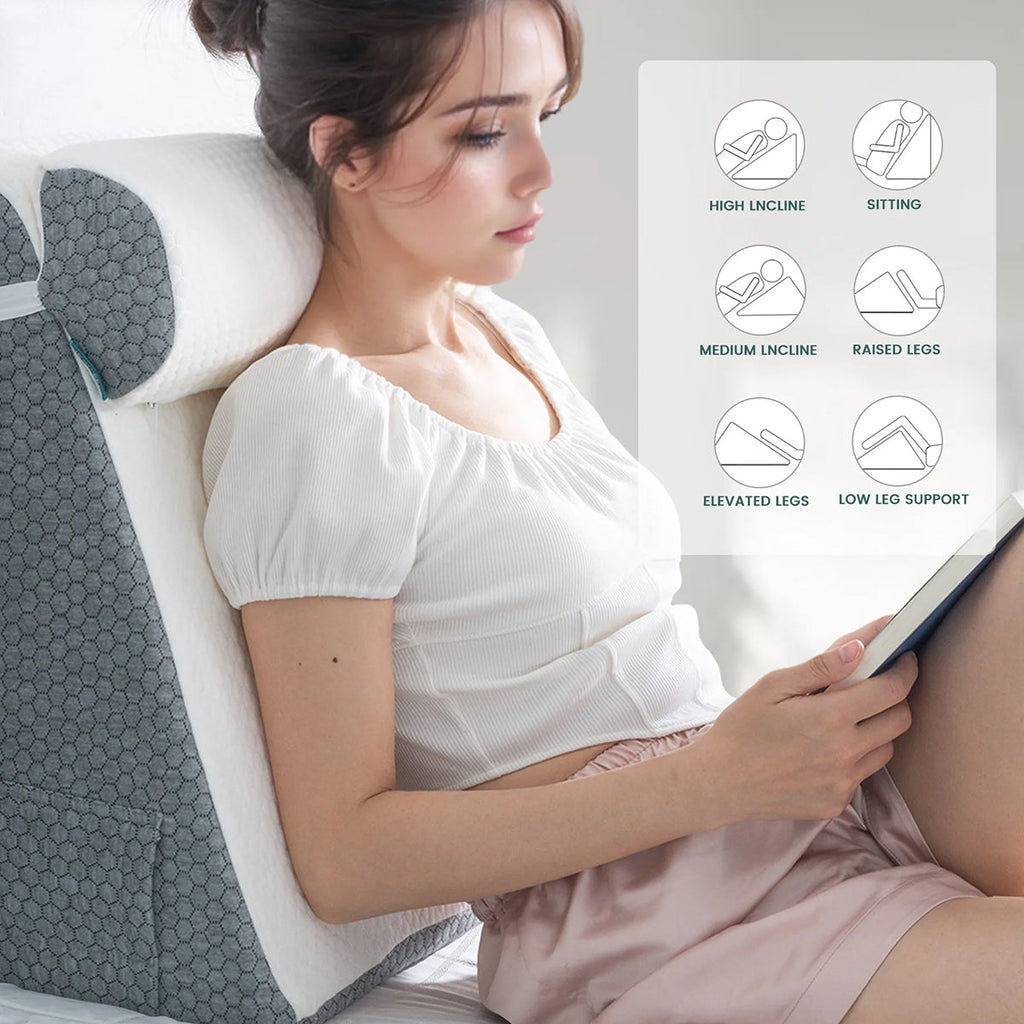 PropZilia 6-in-1 Bed Wedge Pillow for Acid Reflux and GERD Relief