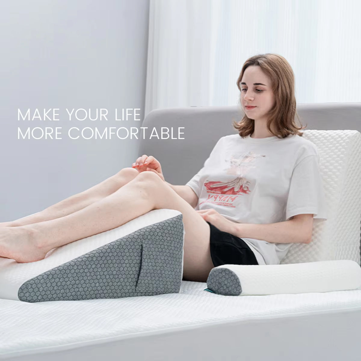 PropZilia 6-in-1 Bed Wedge Pillow for Acid Reflux and GERD Relief