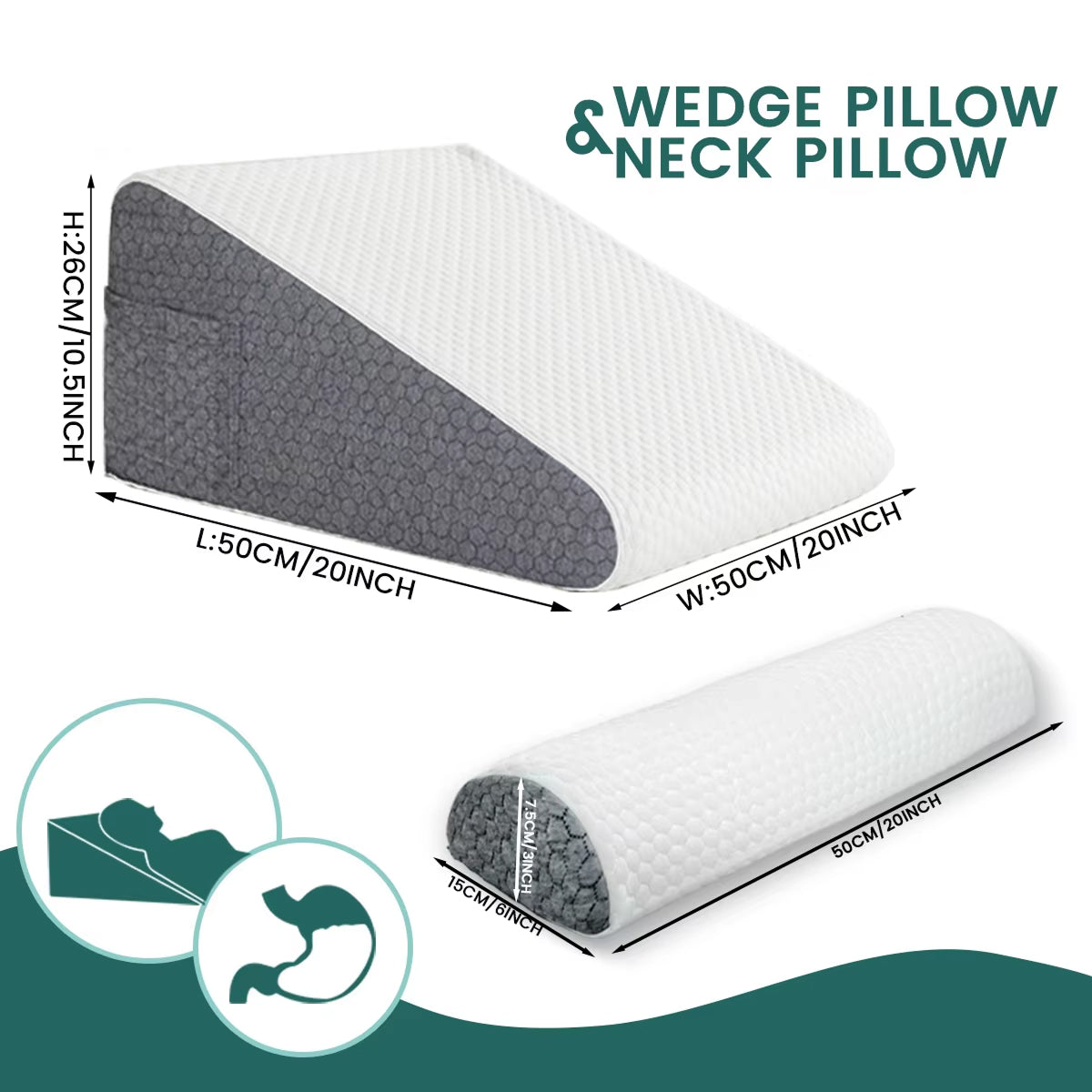 PropZilia 6-in-1 Bed Wedge Pillow for Acid Reflux and GERD Relief