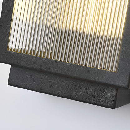 Reeded Glass Light Rectangular LED Modern Outdoor Wall Light