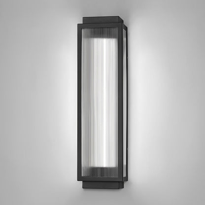 Reeded Glass Light Rectangular LED Modern Outdoor Wall Light