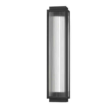Reeded Glass Light Rectangular LED Modern Outdoor Wall Light
