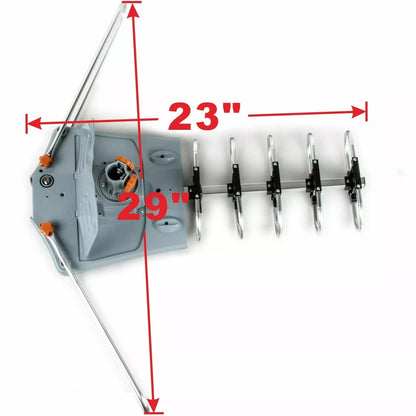 Outdoor TV Aerial – Long Range Digital HD Antenna with 360° Motorised Rotation & Mounting Pole
