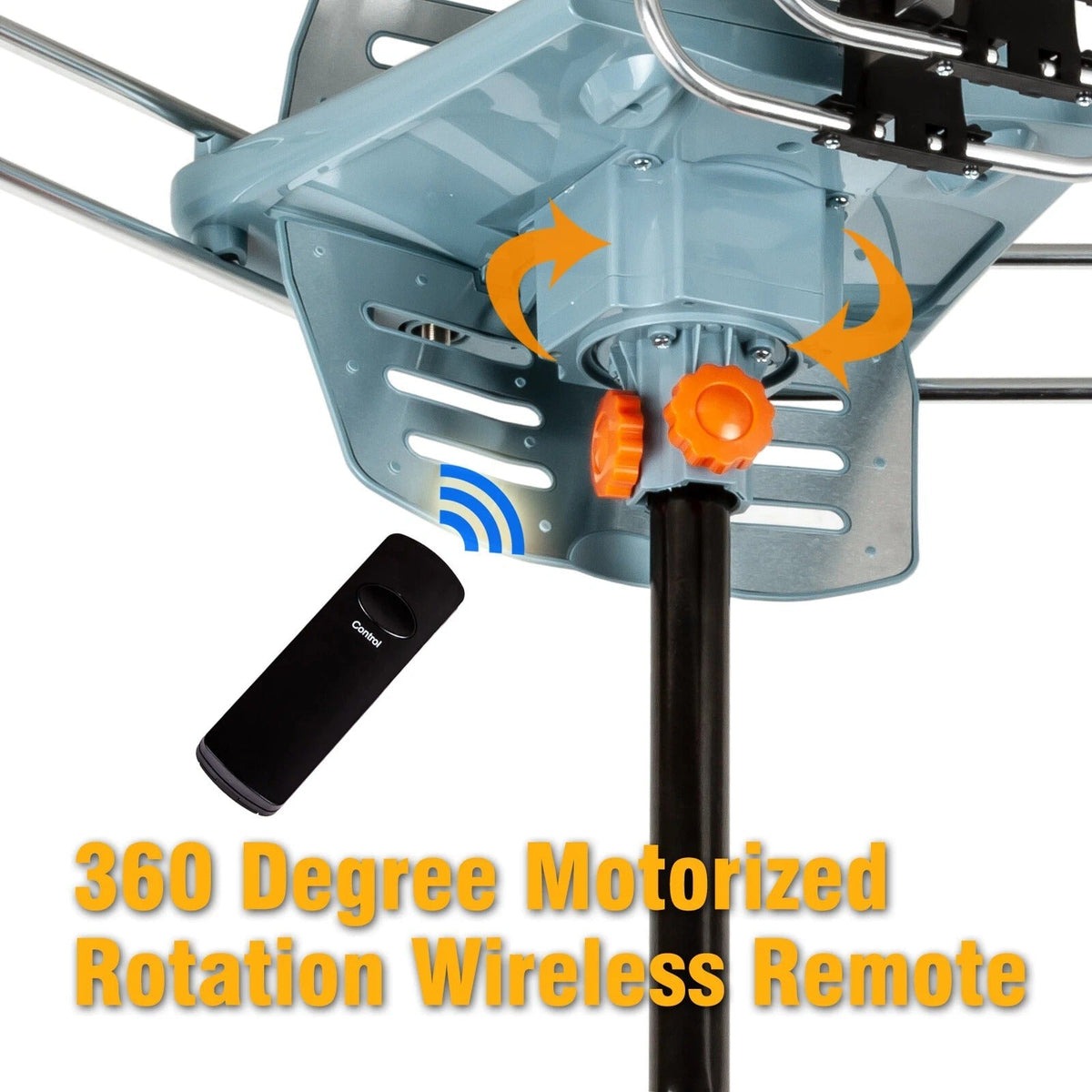 Outdoor TV Aerial – Long Range Digital HD Antenna with 360° Motorised Rotation & Mounting Pole
