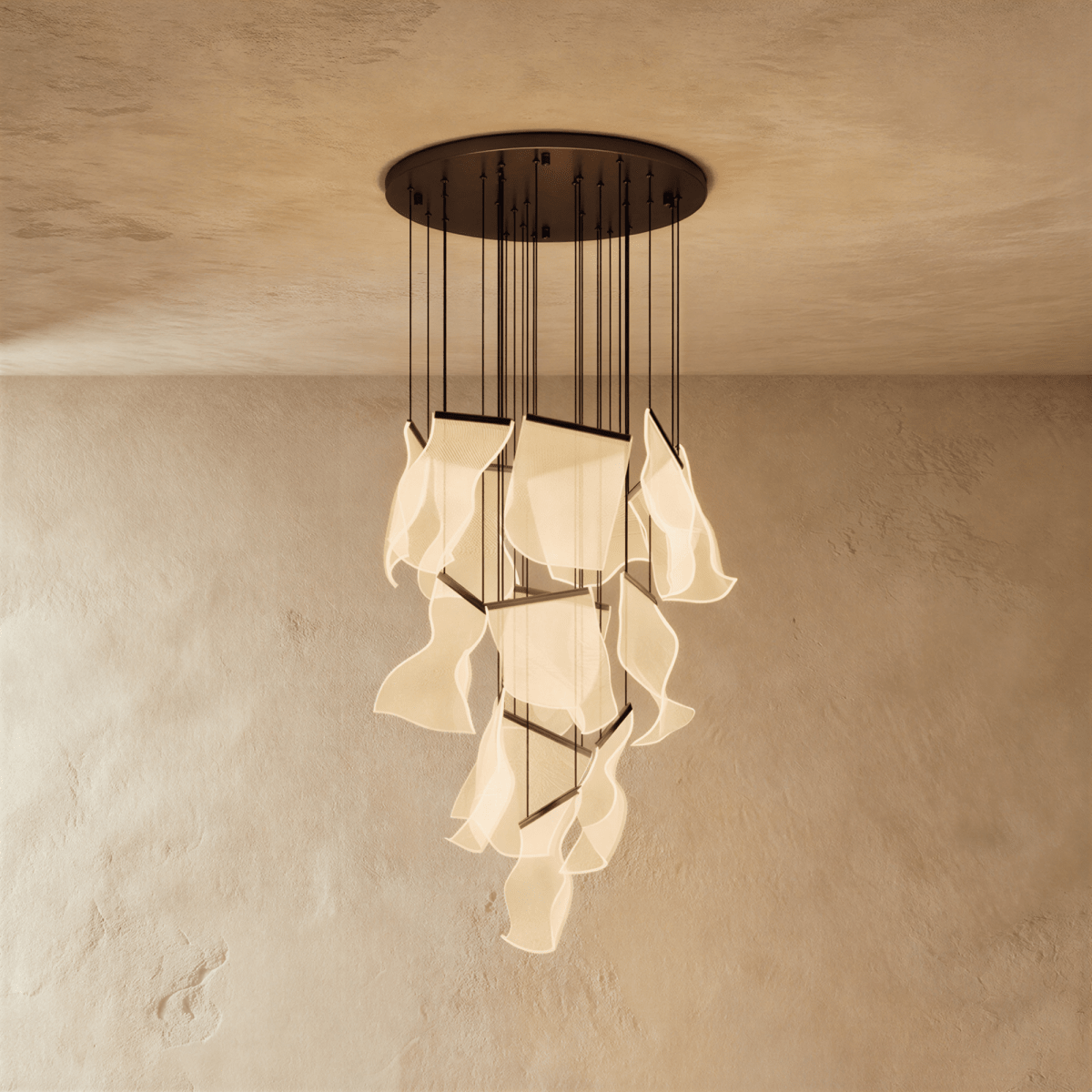 Sheets Chandelier (Round Ceiling Mount)
