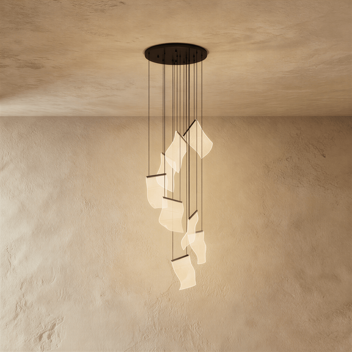 Sheets Chandelier (Round Ceiling Mount)