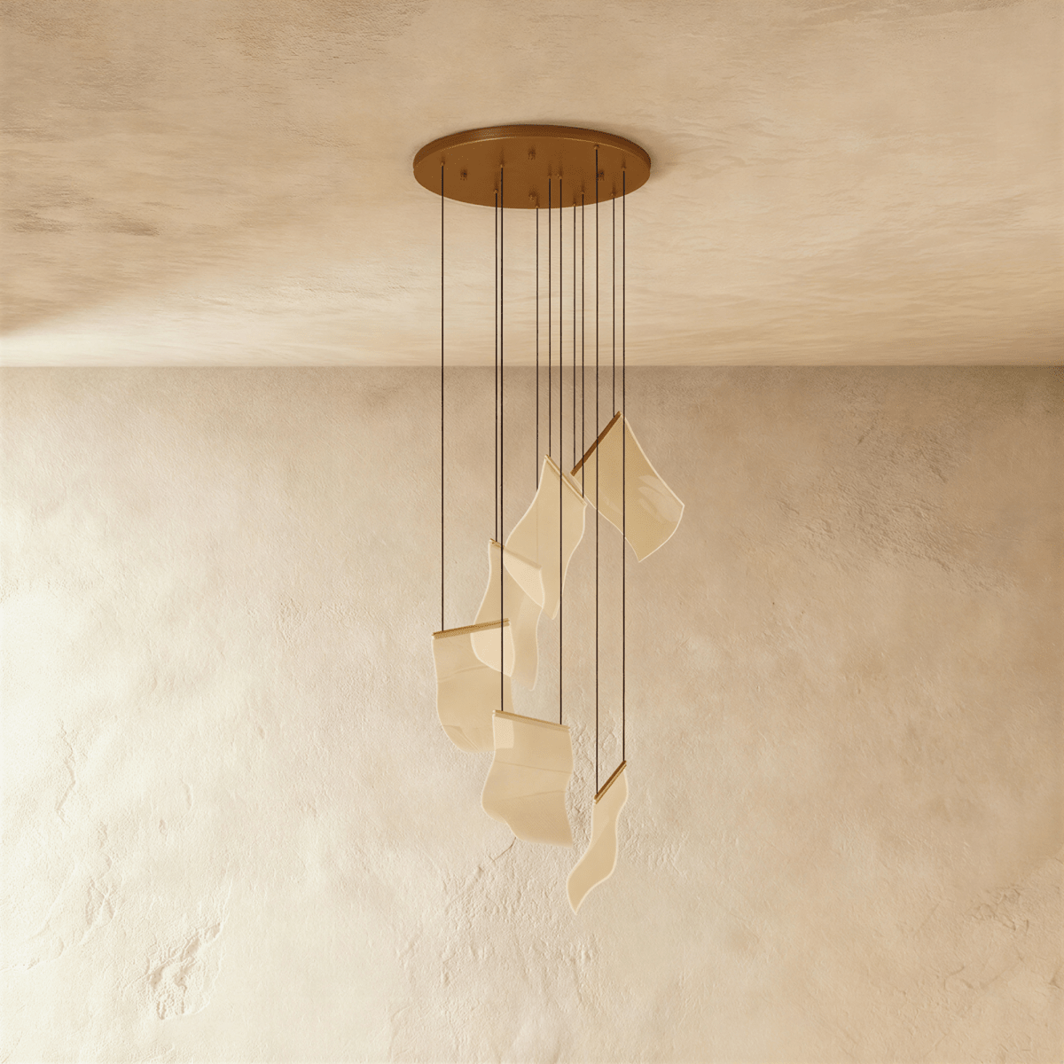 Sheets Chandelier (Round Ceiling Mount)