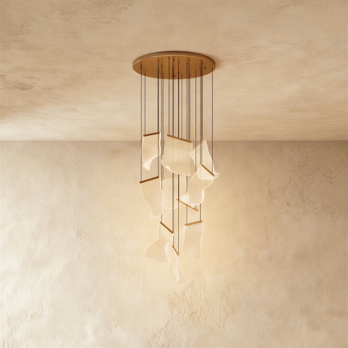 Sheets Chandelier (Round Ceiling Mount)