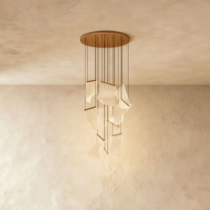 Sheets Chandelier (Round Ceiling Mount)