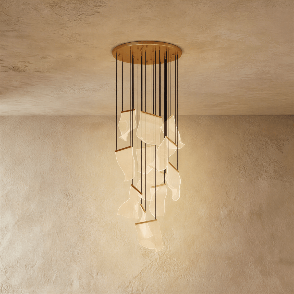 Sheets Chandelier (Round Ceiling Mount)