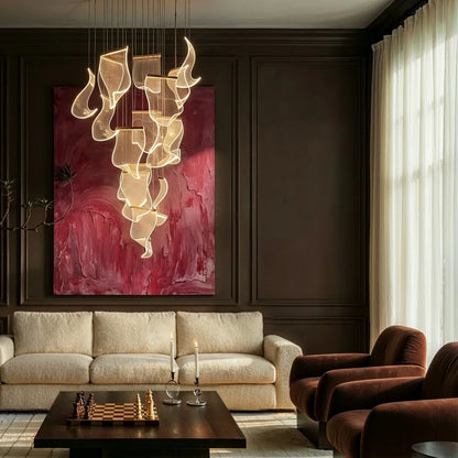 Sheets Chandelier (Round Ceiling Mount)