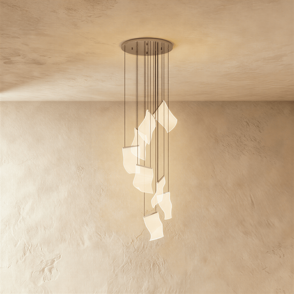 Sheets Chandelier (Round Ceiling Mount)