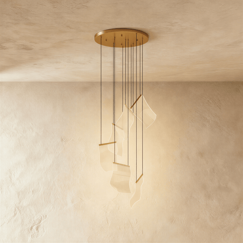 Sheets Chandelier (Round Ceiling Mount)