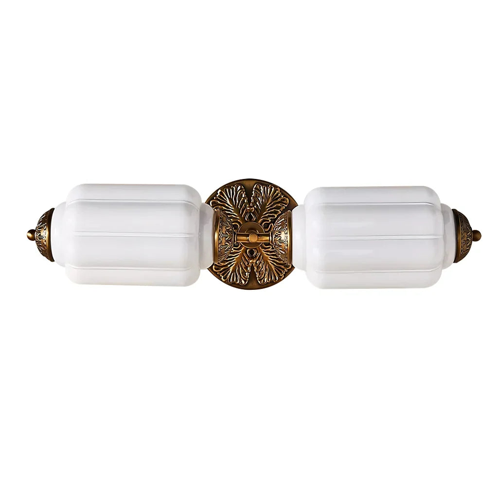 Vintage Art Deco Milk Glass Eloise Vanity Light Fixture
