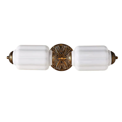 Vintage Art Deco Milk Glass Eloise Vanity Light Fixture