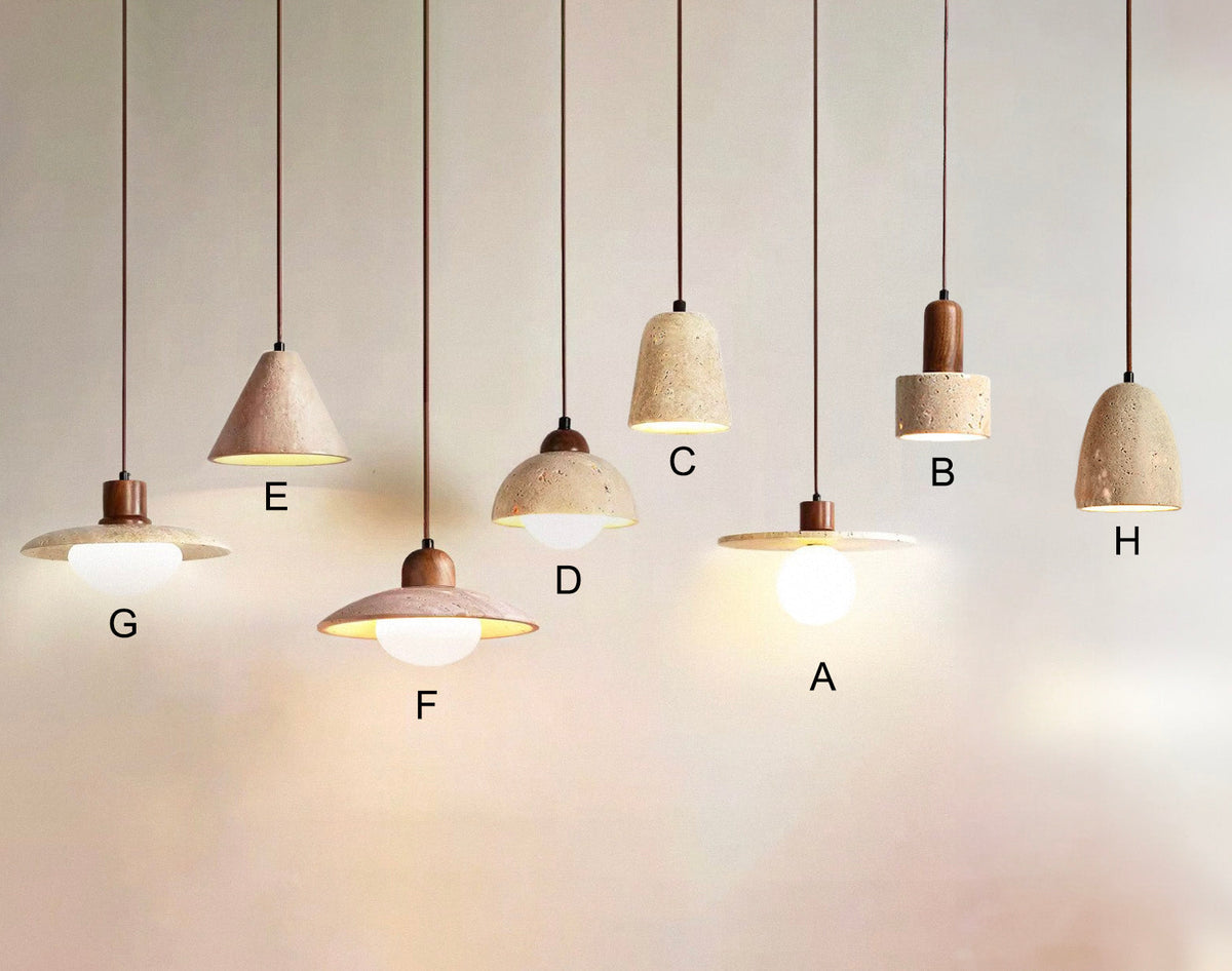 Sonoma Wood And Stone Minimalist Pendant Lights