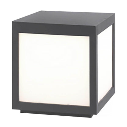 Square Pillar Lights Black Outdoor LED Metal Fixture