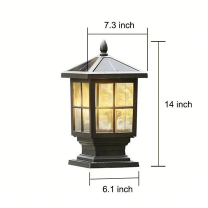 Stone Light Pillar Traditional Black Waterproof LED Light