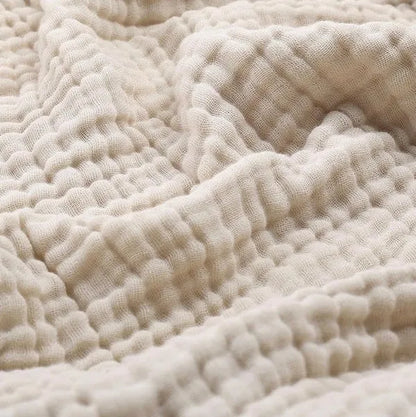 Soft Muslin Plaid Light Cotton Blanket Round Warm Plush Living Room Bedroom | Sansoti