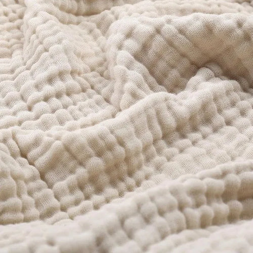 Soft Muslin Plaid Light Cotton Blanket Round Warm Plush Living Room Bedroom | Sansoti