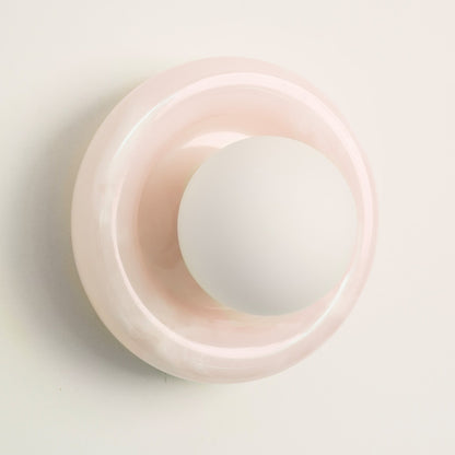 Alabaster Wall Light - Stone Bubble Plate Sconce