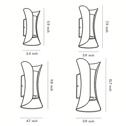 Up Down Lighting Wall Lights Modern Curved LED Waterproof Light