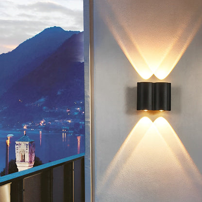 Up and down Outdoor Wall Lights Modern Wave-Shaped LED Light