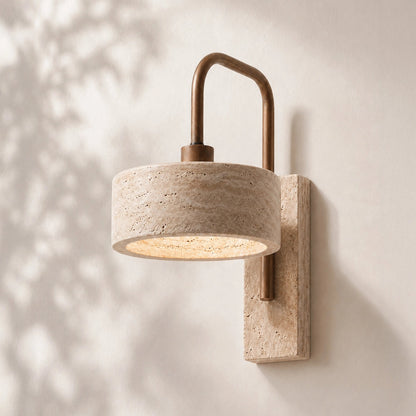 Vela Wabi-Sabi Travertine Wall Lamp