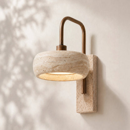 Vela Wabi-Sabi Travertine Wall Lamp