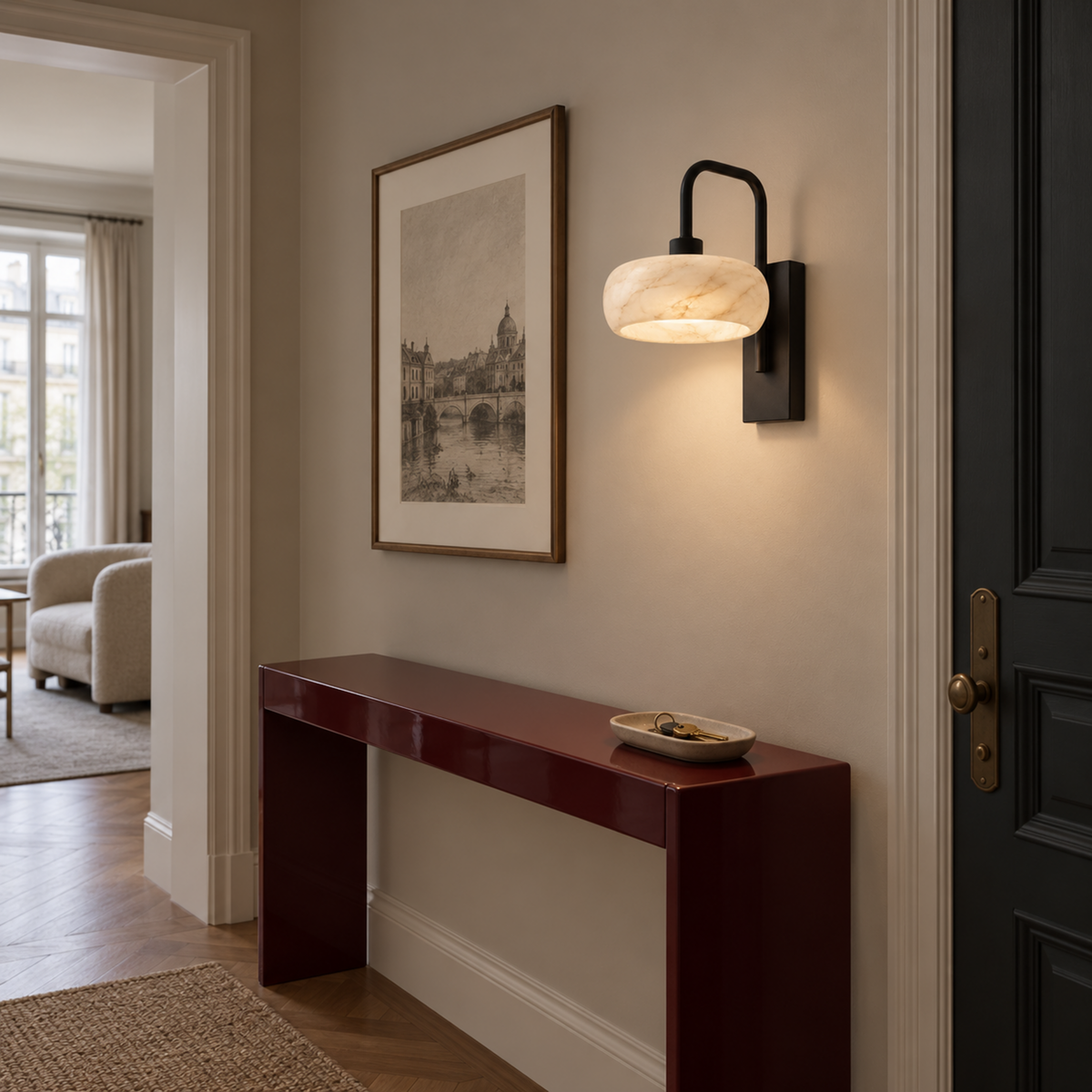 Vela Wabi-Sabi Travertine Wall Lamp
