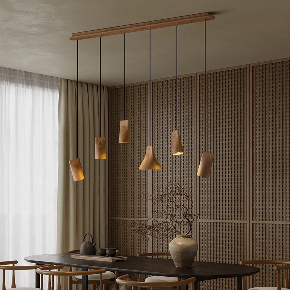 Walnut Solid Wood Minimalist Scandinavian Pendant Light