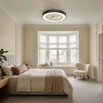 White Ceiling Fan Flush Mount with Light Smart LED Light